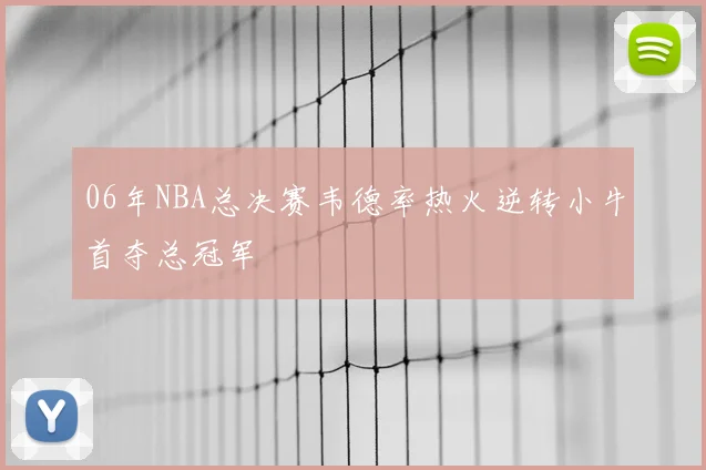 06年NBA总决赛韦德率热火逆转小牛首夺总冠军