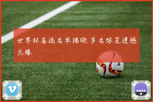 世界杯落选名单揭晓 多名球星遗憾无缘